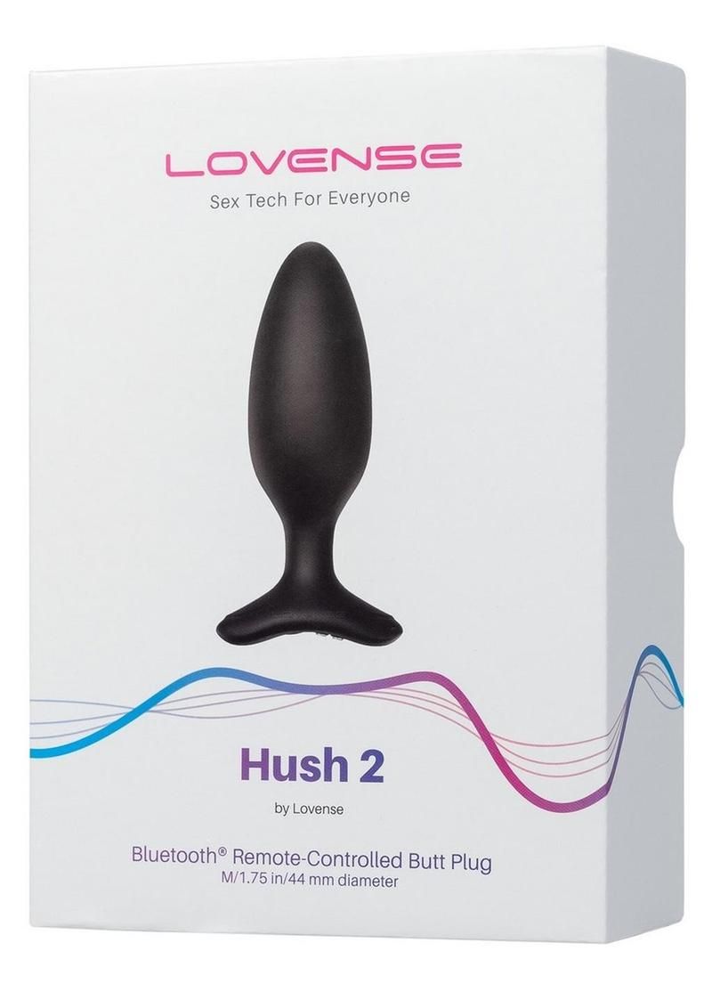 Lovense Hush 2 Rechargeable App Compatible Silicone Vibrating Anal Plug, Size: 1.75"