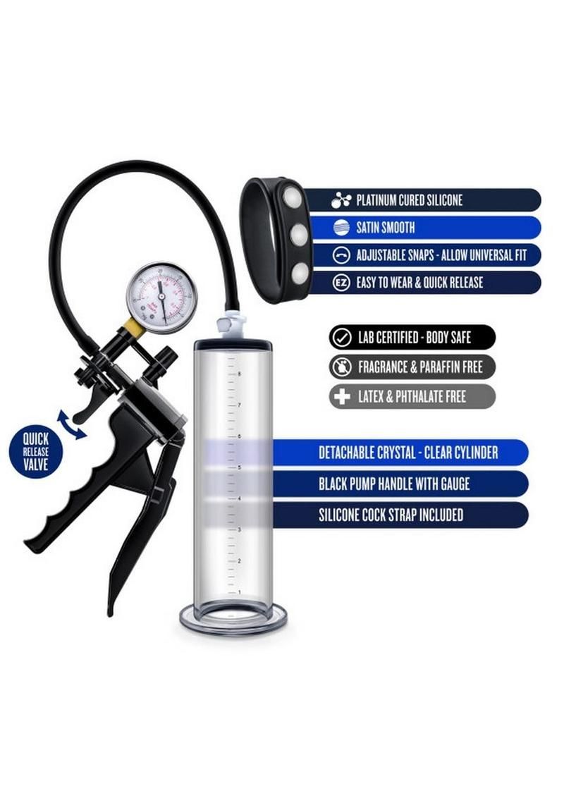 Performance VX8 Premium Penis Pump System with Silicone Cock Strap 9in