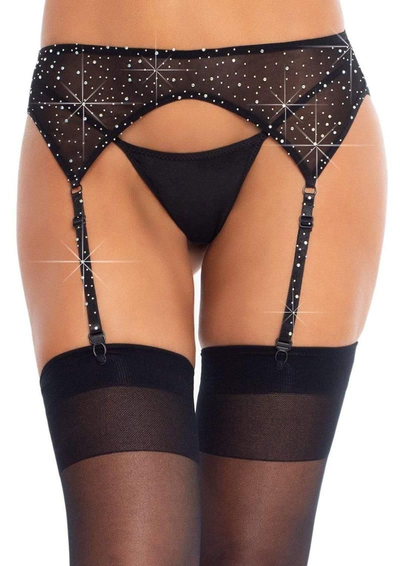 Leg Avenue Rhinestone Garter Belt - OS