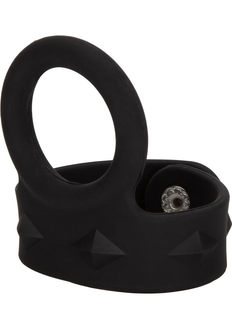 Silicone Tri-Snap Scrotum Support Cock Ring - Medium