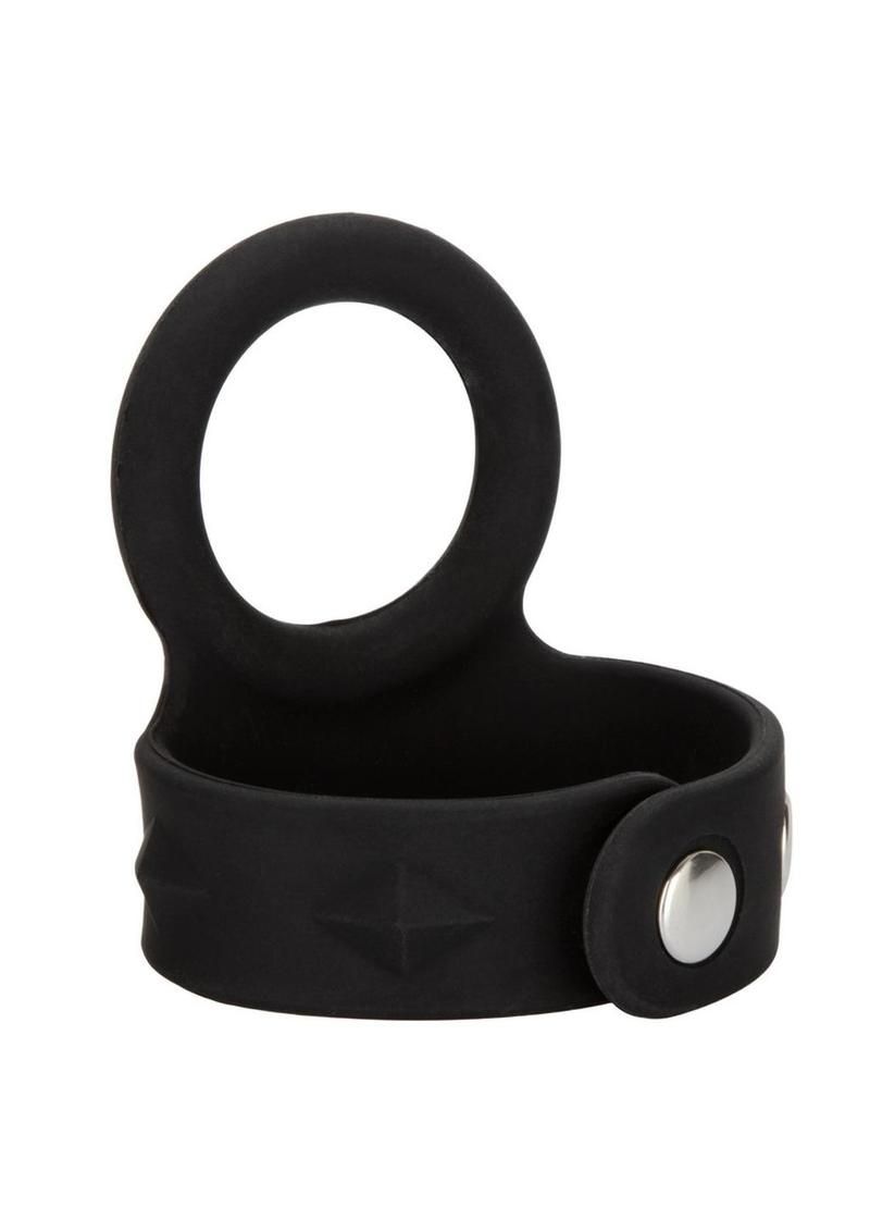 Silicone Tri-Snap Scrotum Support Cock Ring - Medium