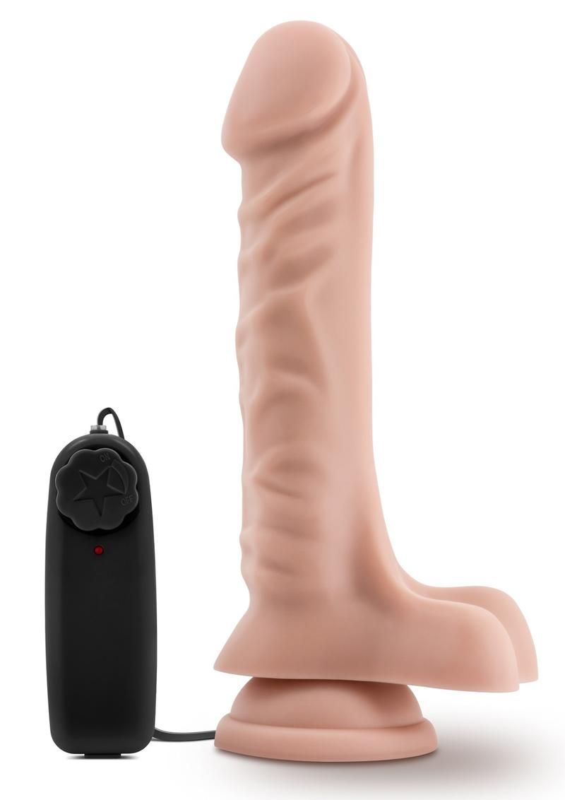 Dr. Skin Silver Collection Dr. James Vibrating Dildo with Balls and Wired Remote Control 9in