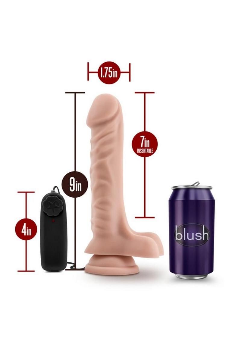 Dr. Skin Silver Collection Dr. James Vibrating Dildo with Balls and Wired Remote Control 9in