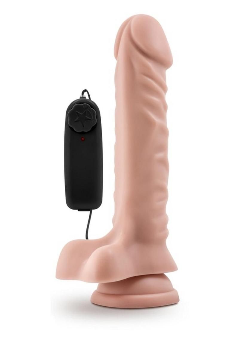 Dr. Skin Silver Collection Dr. James Vibrating Dildo with Balls and Wired Remote Control 9in