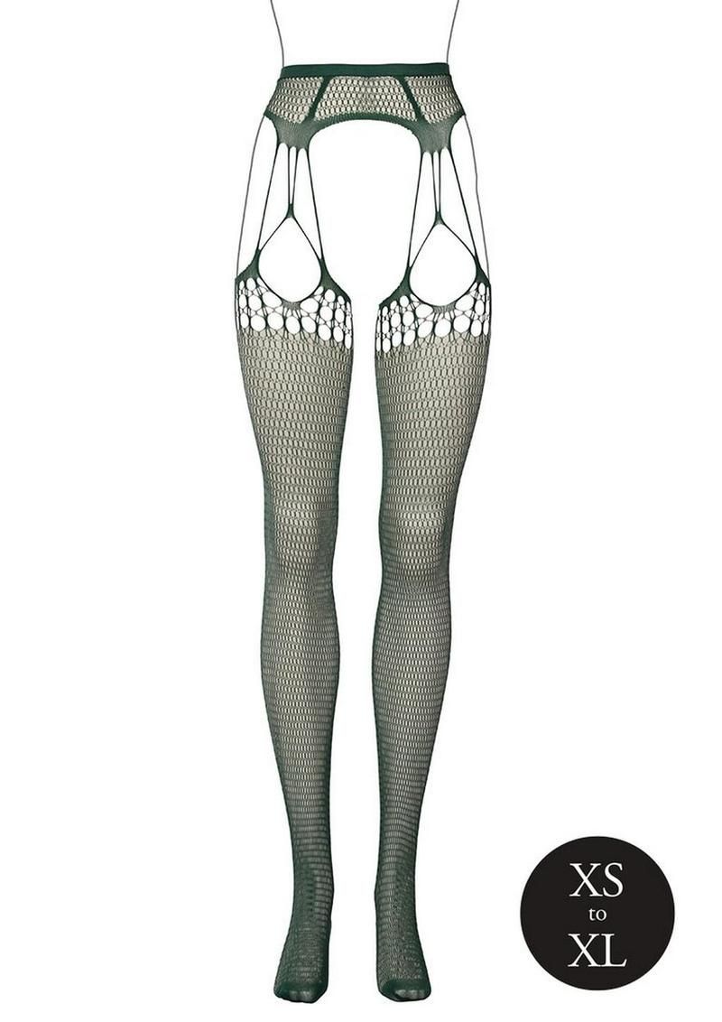 Le Desir Shredded Suspender Pantyhose - O/S