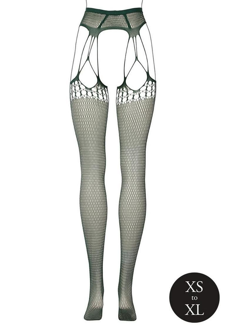 Le Desir Shredded Suspender Pantyhose - O/S