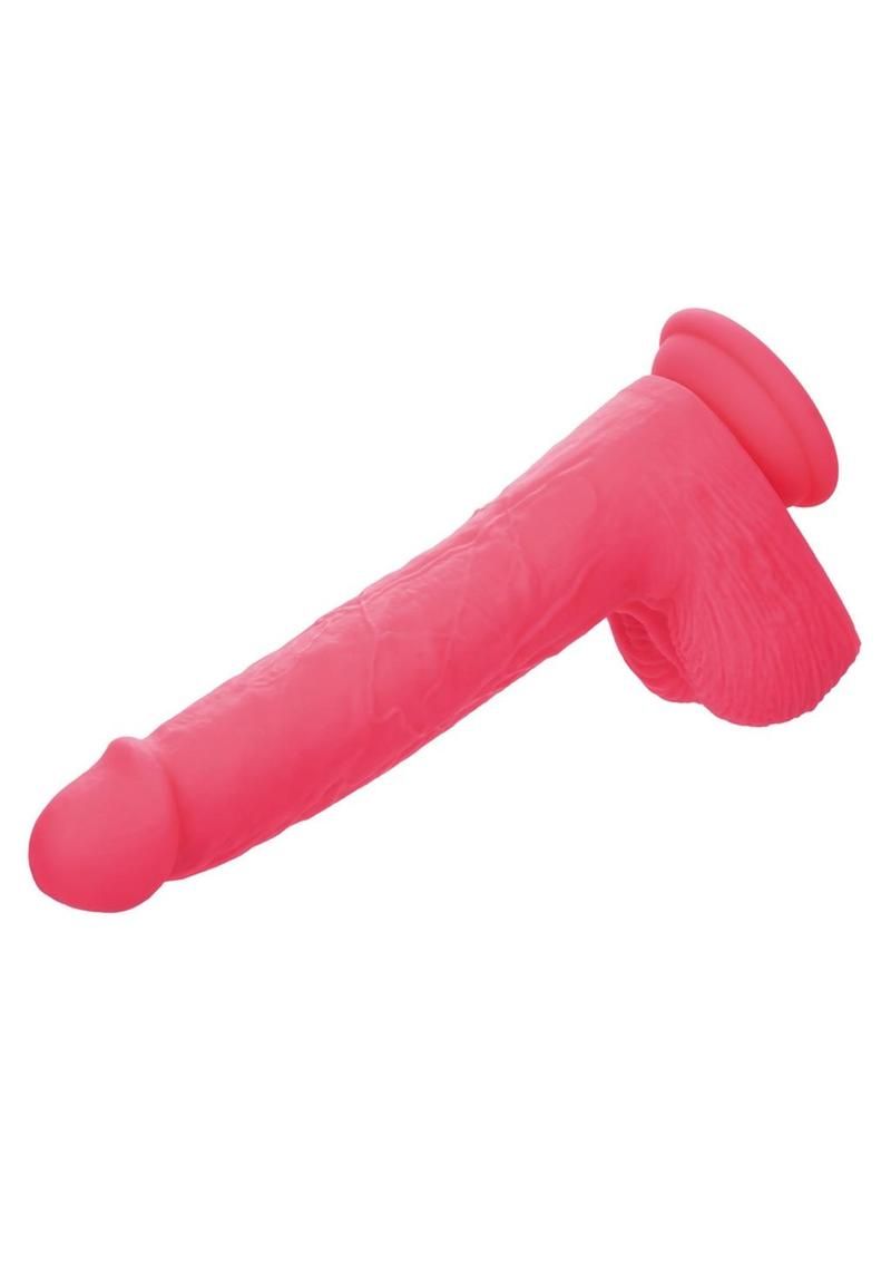 Silicone Studs Rumbling &amp; Thrusting Rechargeable Dildo 7in - Pink