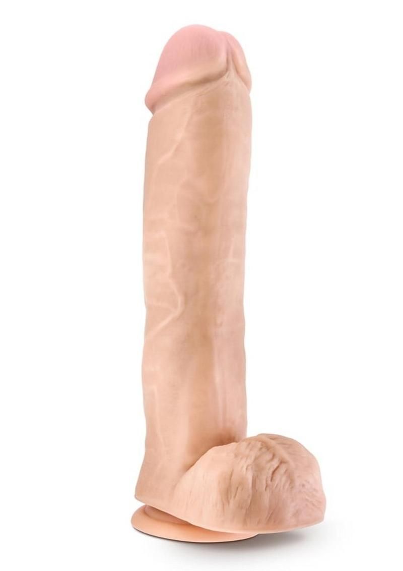 Au Naturel Big John Sensa Feel Dual Density Dildo with Balls 11.5in