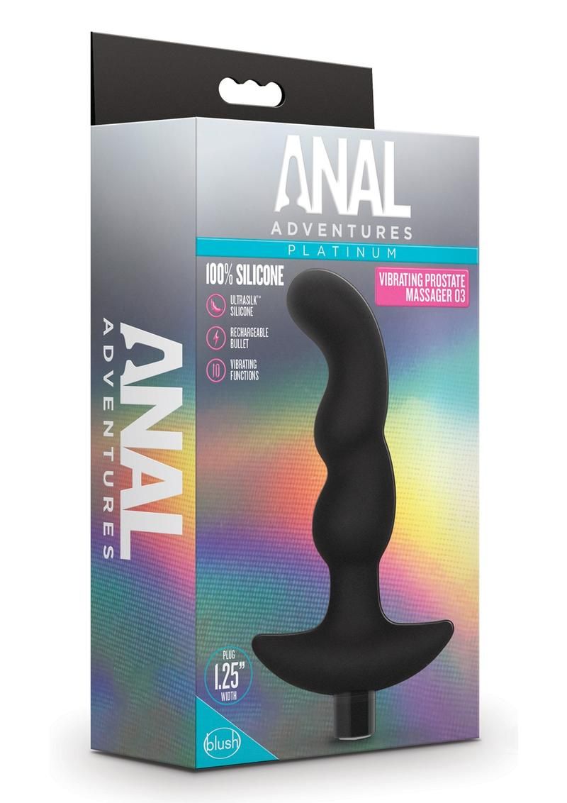Anal Adventures Platinum Silicone Rechargeable Vibrating Prostate Massager