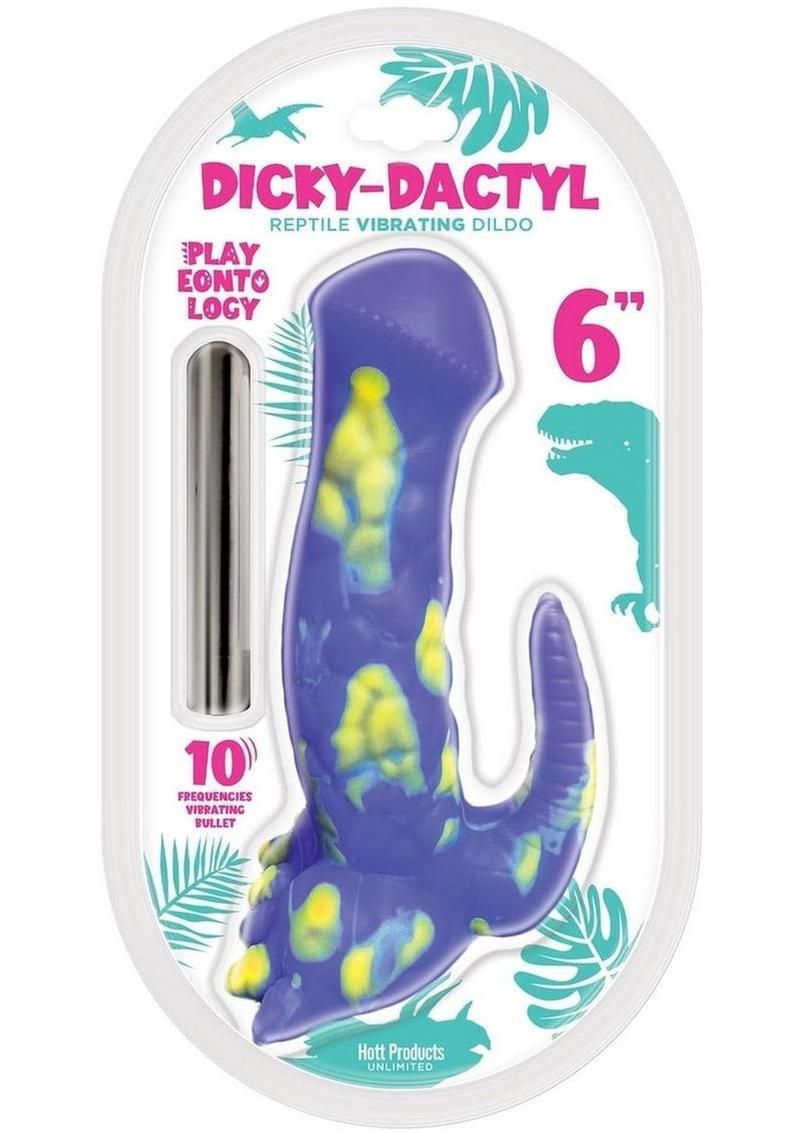 Playeontology Series Dickydactyl Rechargeable Silicone Vibrating Dildo 6In