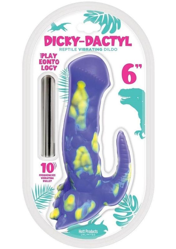 Playeontology Series Dickydactyl Rechargeable Silicone Vibrating Dildo 6In