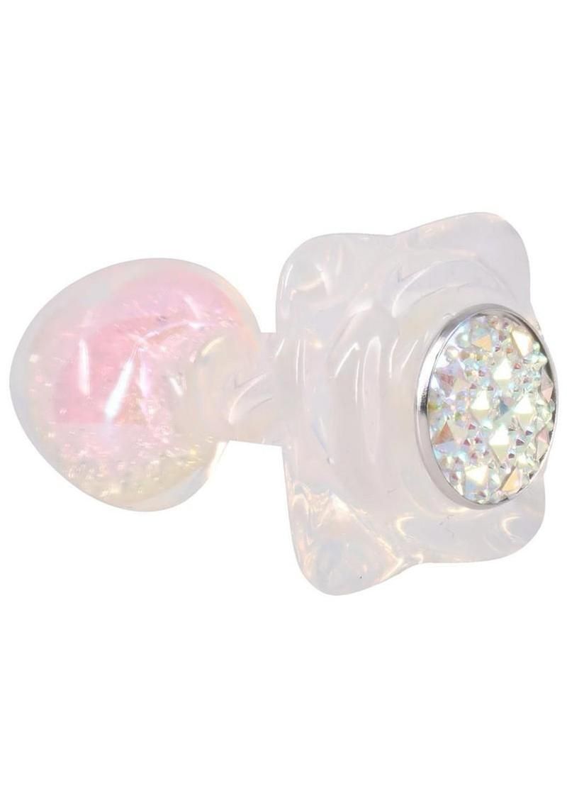 Booty Bling Jeweled Wearable Translucent Silicone Anal Plug - Small