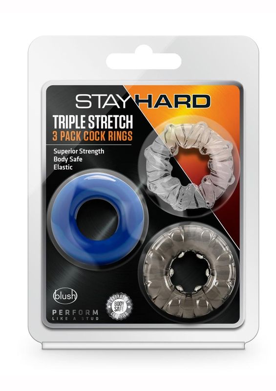 Stay Hard Triple Stretch Cock Rings (3 Pack)