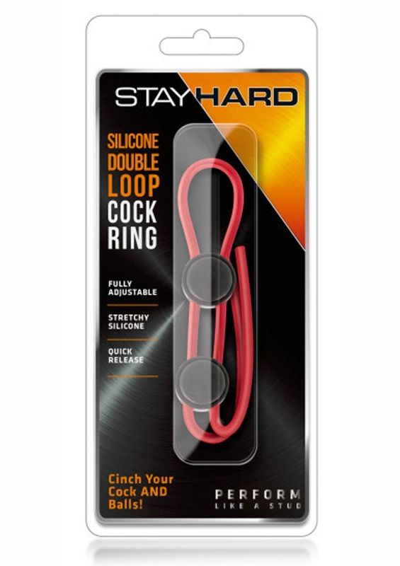 Stay Hard Silicone Double Loop Cock Ring Adjustable Cock Tie