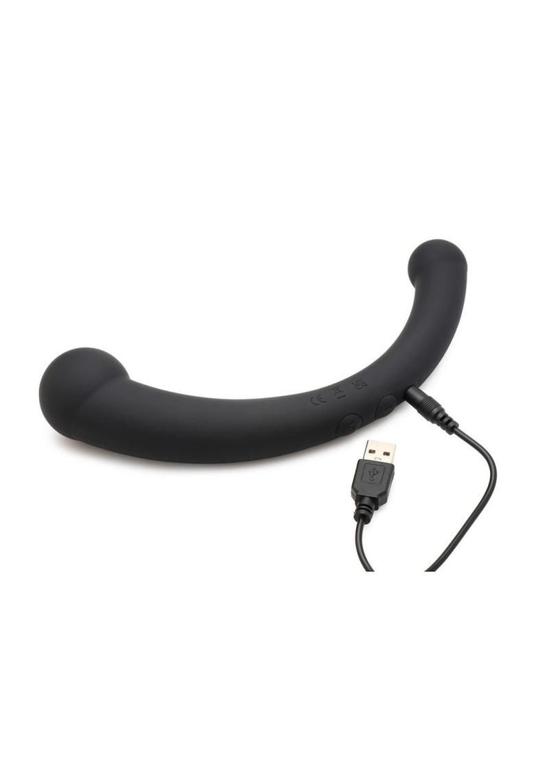 Master Series 10X Vibra-Crescent Rechargeable Silicone Vibrating Dual Ended Dildo