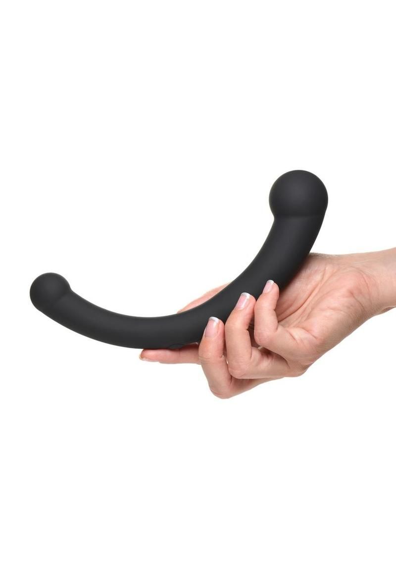 Master Series 10X Vibra-Crescent Rechargeable Silicone Vibrating Dual Ended Dildo