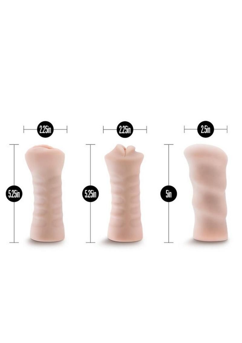 M for Men Soft &amp; Wet Self-Lubricating Vibrating Masturbator Kit (Set Of 3) - Vanilla