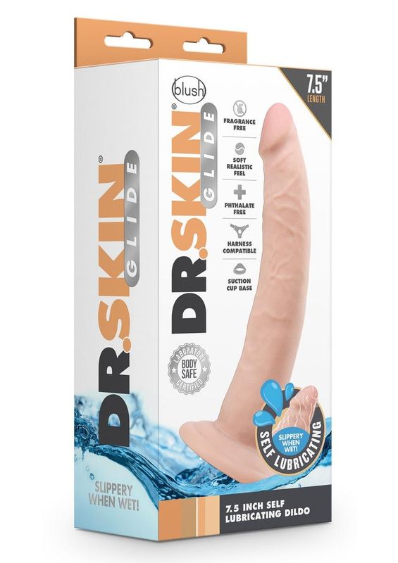 Dr. Skin Glide Gold Collection Self Lubricating Dildo 7.5in
