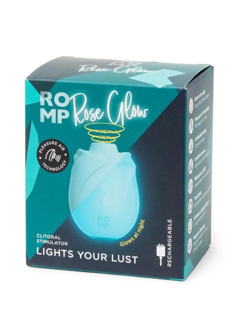 Romp Rose Glow Rechargeable Silicone Glow-In-The-Dark Air Clitoral Stimulator