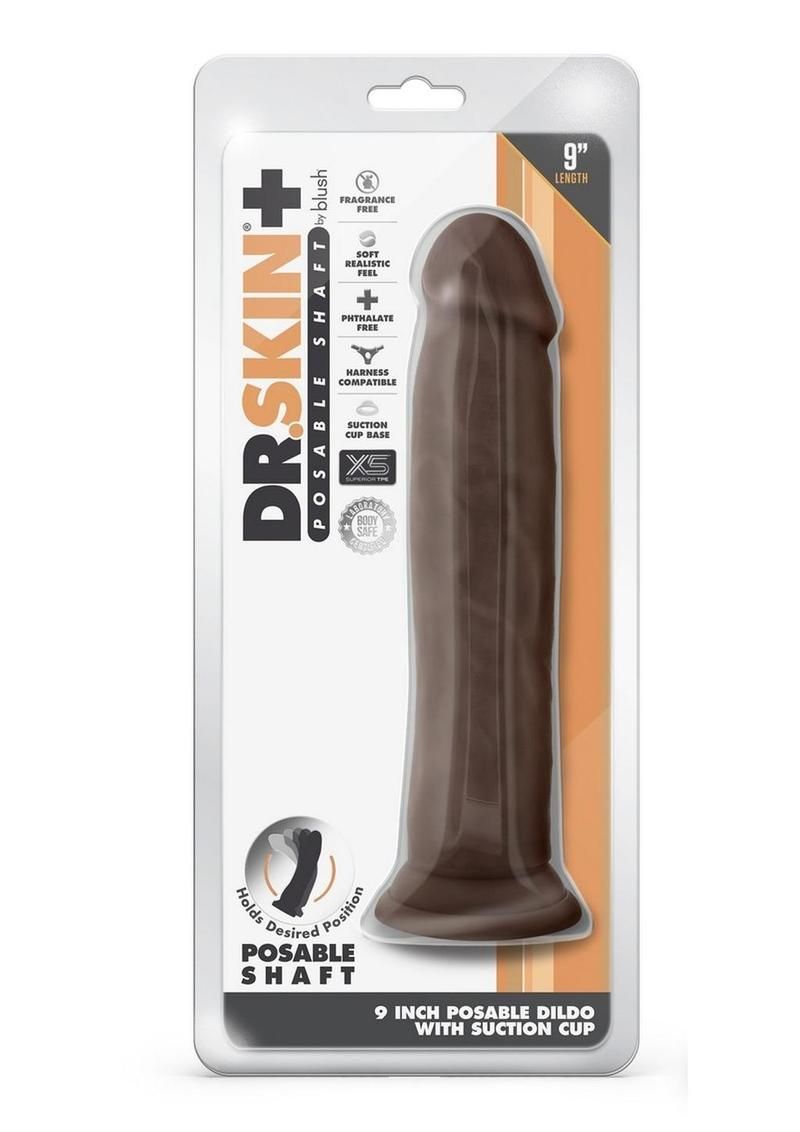 Dr. Skin Plus Gold Collection Thick Posable Dildo with Suction Cup 9in