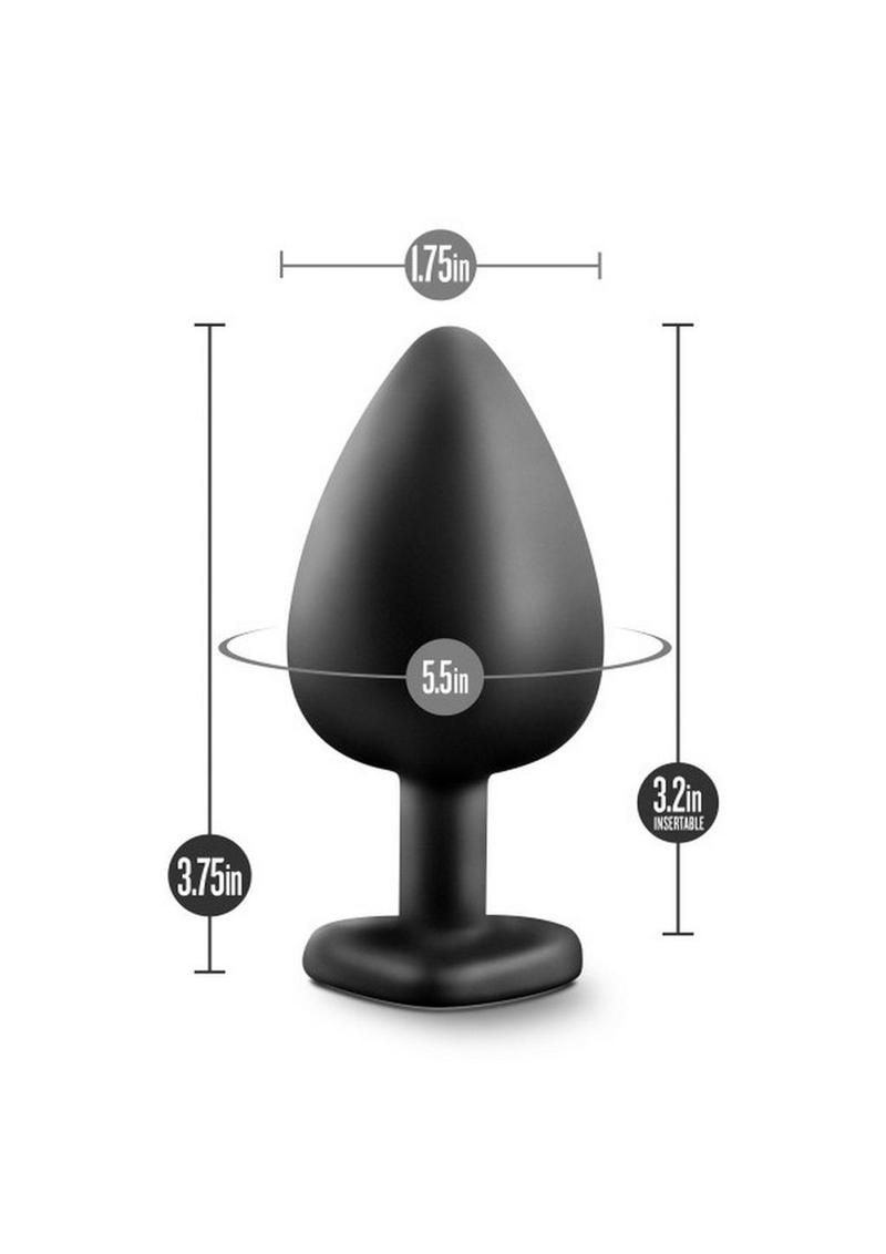 Temptasia Bling Plug Silicone Butt Plug - Large - Black