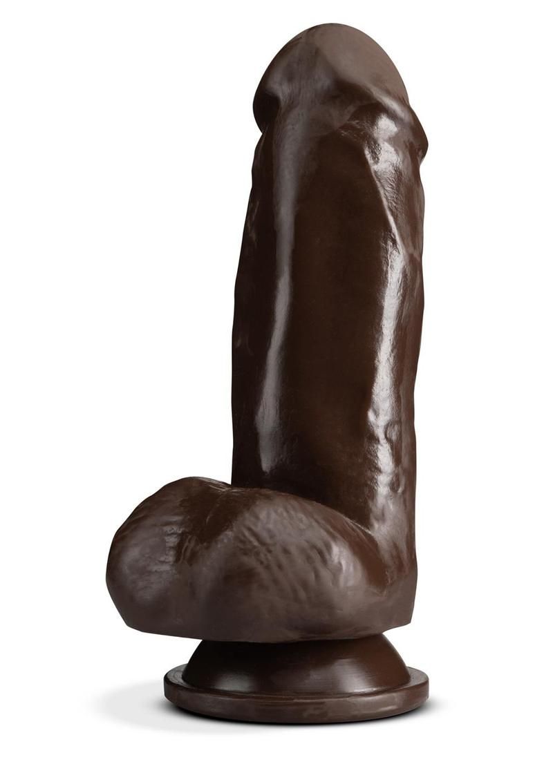 Dr. Skin Plus Gold Collection Girthy Posable Dildo with Balls and Suction Cup 7in