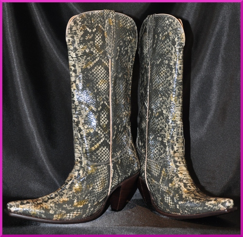 Charlie Horse Snake-Print Western Boots = SOLD!!!