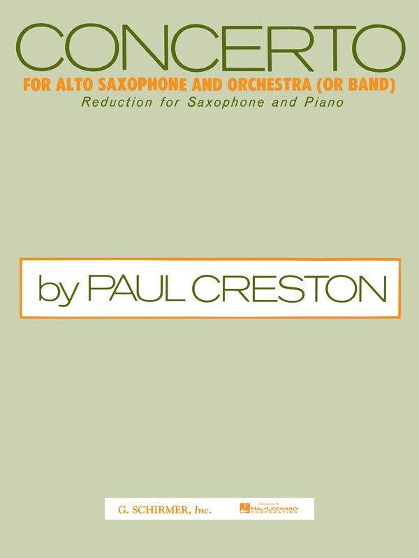 CRESTON - CONCERTO OP 26 ALTO SAX/PIANO - Paul Creston