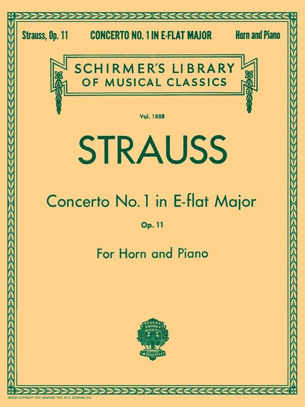 STRAUSS - CONCERTO NO 1 OP 11 FRENCH HORN/PIANO - Richard Strauss