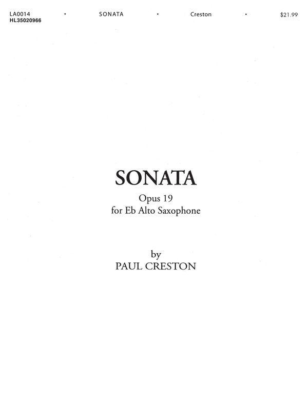 SONATA OP 19 ALTO SAX / PIANO - CRESTON PAUL