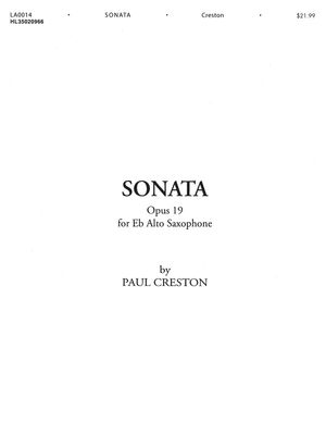 SONATA OP 19 ALTO SAX / PIANO - CRESTON PAUL