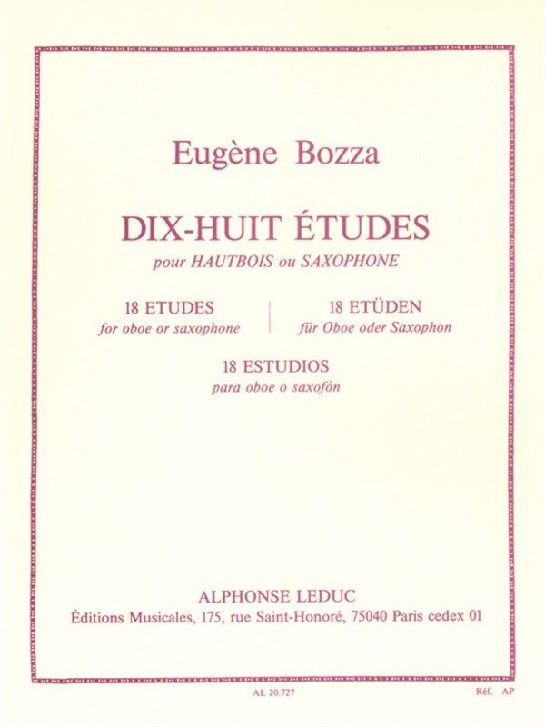 18 ETUDES FOR OBOE - BOZZA EUGENE
