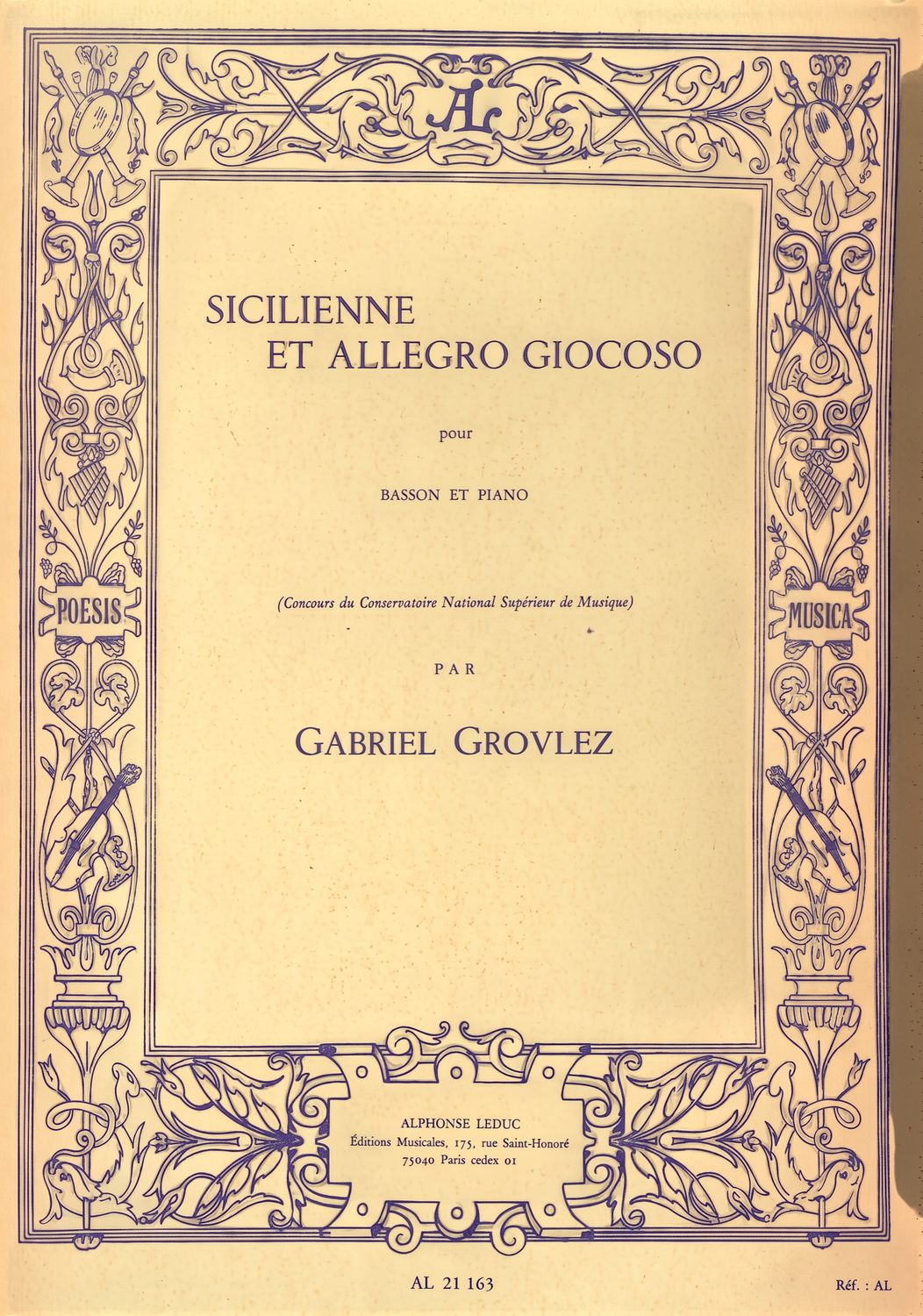 SICILIENNE AND ALLEGRO GIOCOSO - GROVLEZ