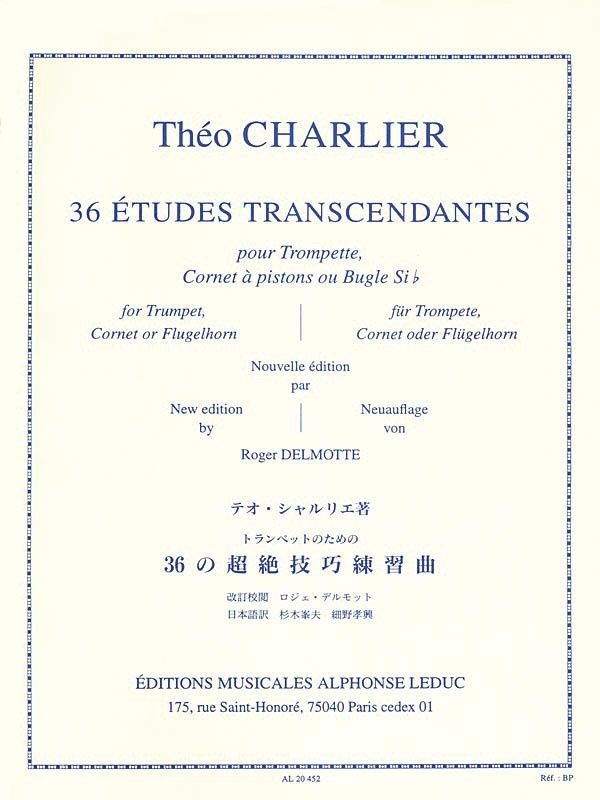 36 TRANSCENDENTAL ETUDES TPT - CHARLIER