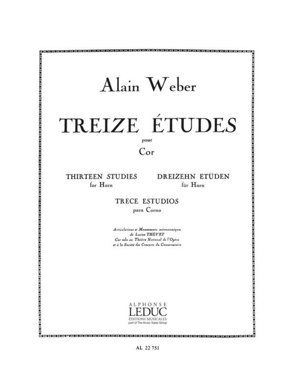 13 STUDIES FOR FRENCH HORN - WEBER ALAIN