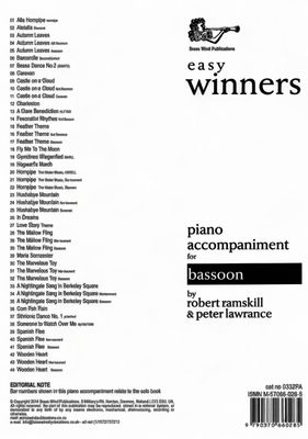 EASY WINNERS FOR BASSOON PIANO ACCOMPANIMENT