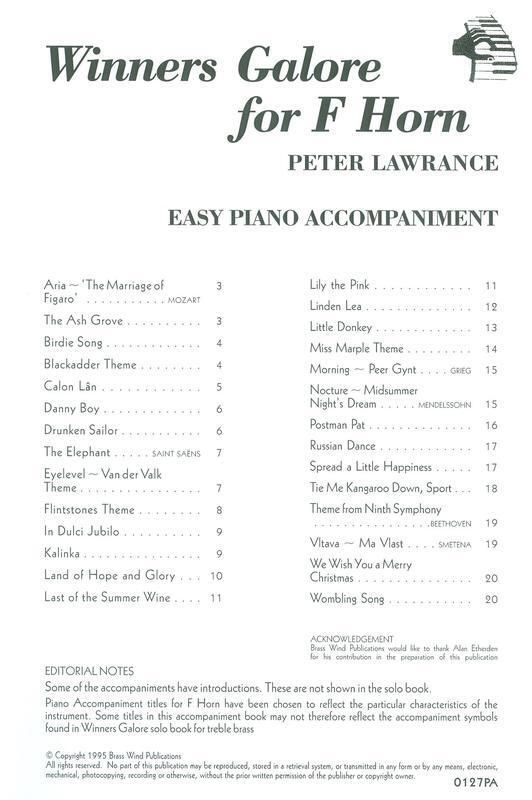 WINNERS GALORE F HORN PIANO ACCOMPANIMENT