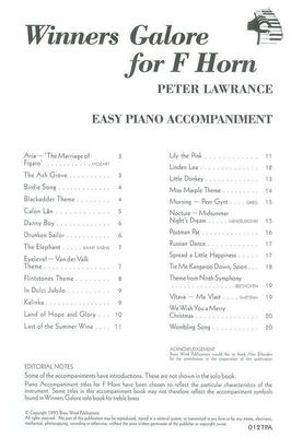 WINNERS GALORE F HORN PIANO ACCOMPANIMENT
