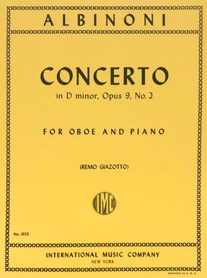 CONCERTO D MIN OP 9 NO 2 OB/PNO - ALBINONI