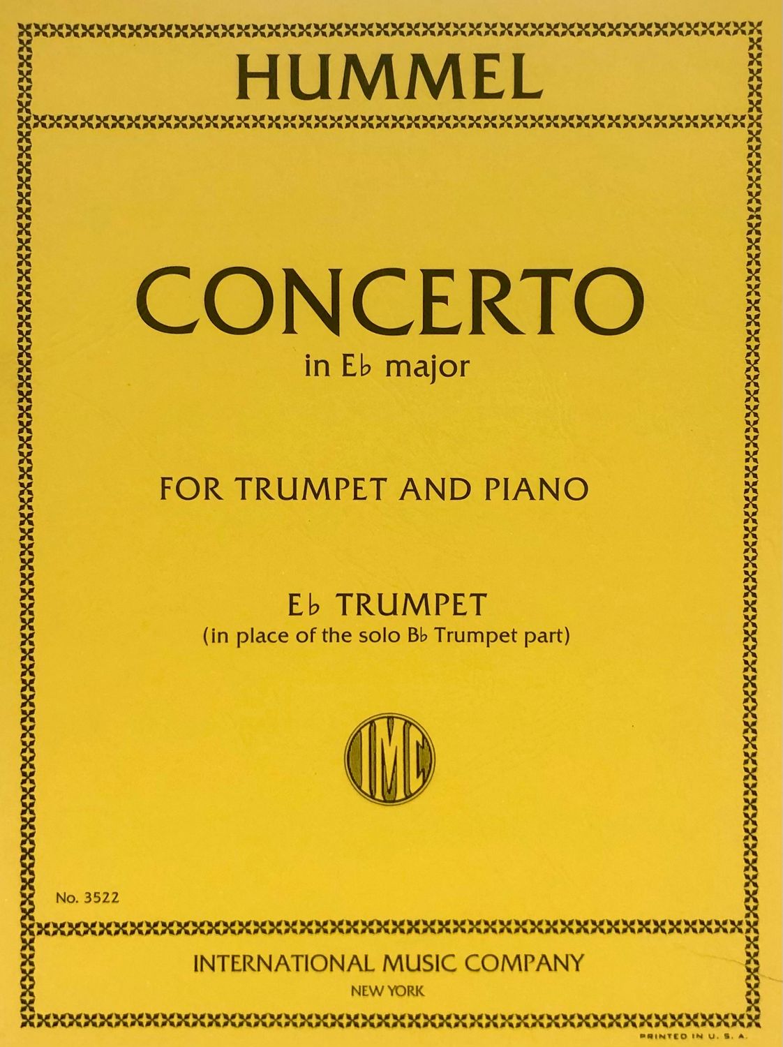 CONCERTO E FLAT TPT/PNO E FLAT TPT PT - HUMMEL