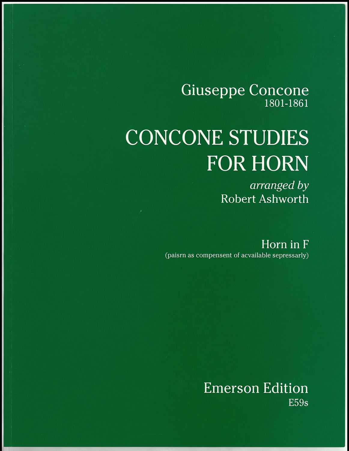 CONCONE STUDIES FOR HORN ARR ASHWORTH - GIUSEPPE CONCONE