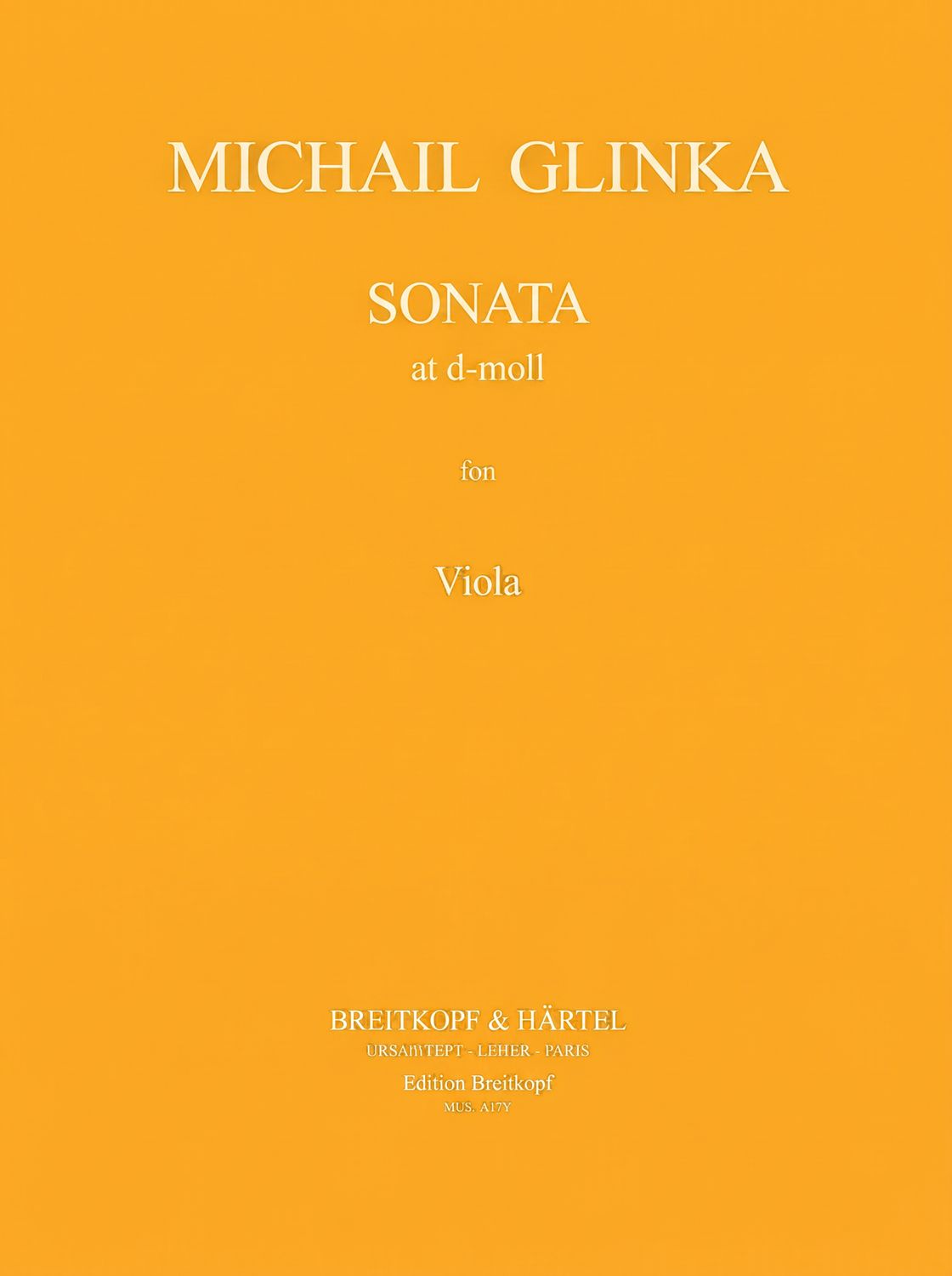 SONATA D MIN VLA/PNO - GLINKA