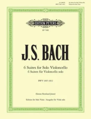 BACH SUITES 6 ORIG FOR VC ARR VLA SOLO BY ROWLNAD JON - Bach