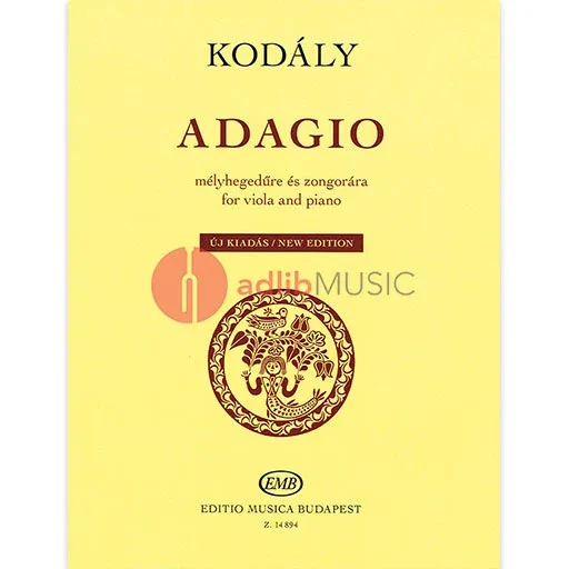 ADAGIO 1910 NEW EDITION FOR VIOLA/PIANO - KODALY