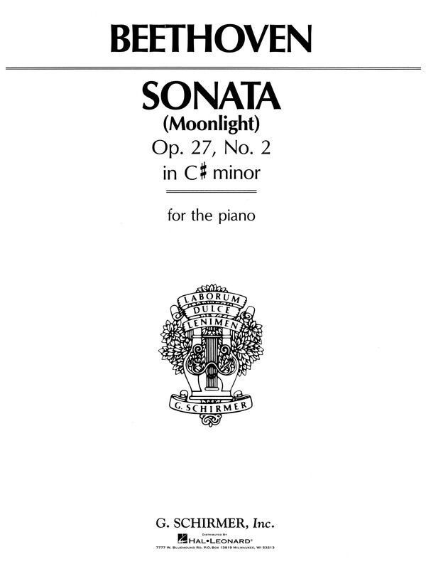 BEETHOVEN - SONATA OP 27 NO 2 PIANO MOONLIGHT - Ludwig van Beethoven
