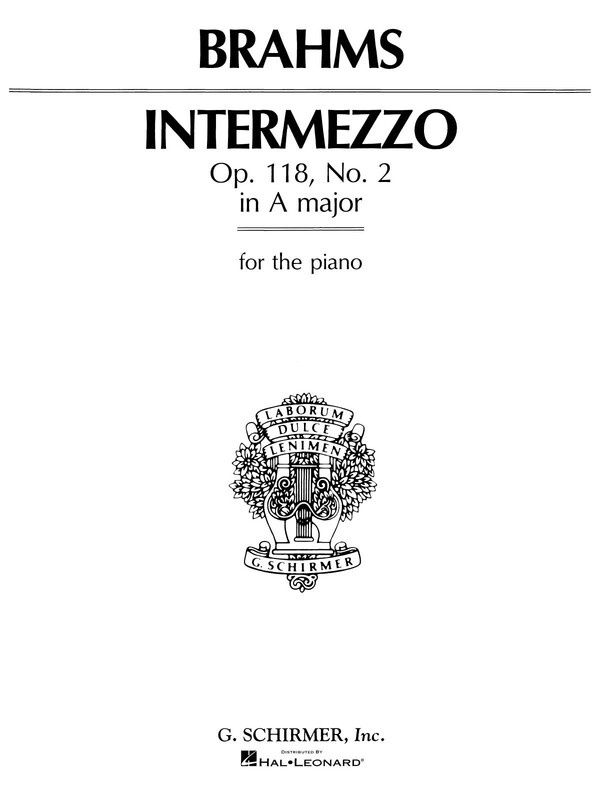 BRAHMS - INTERMEZZO OP 118 NO 2 PIANO - Johannes Brahms