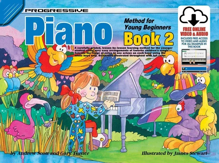 PROGRESSIVE PIANO METH FOR YOUNG BEGIN BK 2 BK/O - TURNER SCOTT