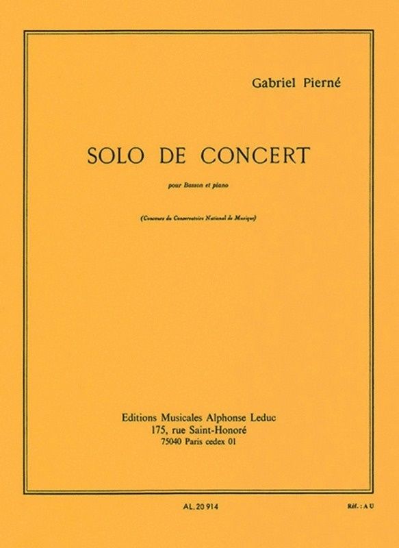 SOLO DE CONCERT BASSOON/PIANO - PIERNE GABRIEL