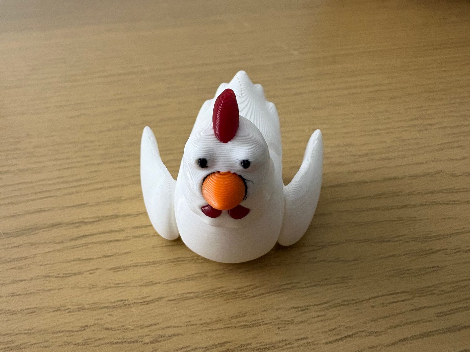 3D Printed Flexi Chicken White Body Multicolour