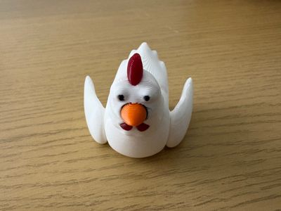3D Printed Flexi Chicken White Body Multicolour